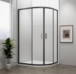 EASY BLACK čtvrtkruhová sprchová zástěna 900x800mm, L/R, čiré sklo EL2815B