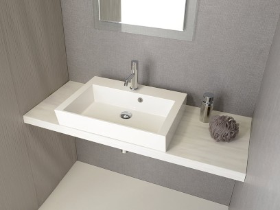 AVICE deska pod umyvadlo 150x50cm, tl.5cm, dub starobílý AV155