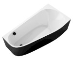 PROJEKTA R MONOLITH asymetrická stojící vana 156x77x60cm, bílá/černá 21111MB