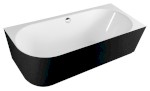 SUSSI R rohová stojící vana litý mramor 150x70x49,5cm, černá/bílá 93241R