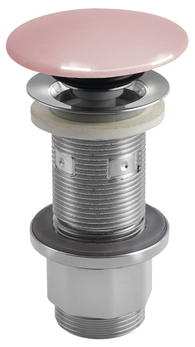 AS921 (61507) Umyvadlová výpust 5/4“, click-clack, betonová zátka, 10-80mm, růžová pololesk AS921