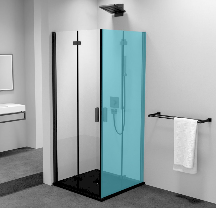 ZL4715BL (53094) ZOOM BLACK sprchové dveře skládací 700mm, čiré sklo, levé ZL4715BL