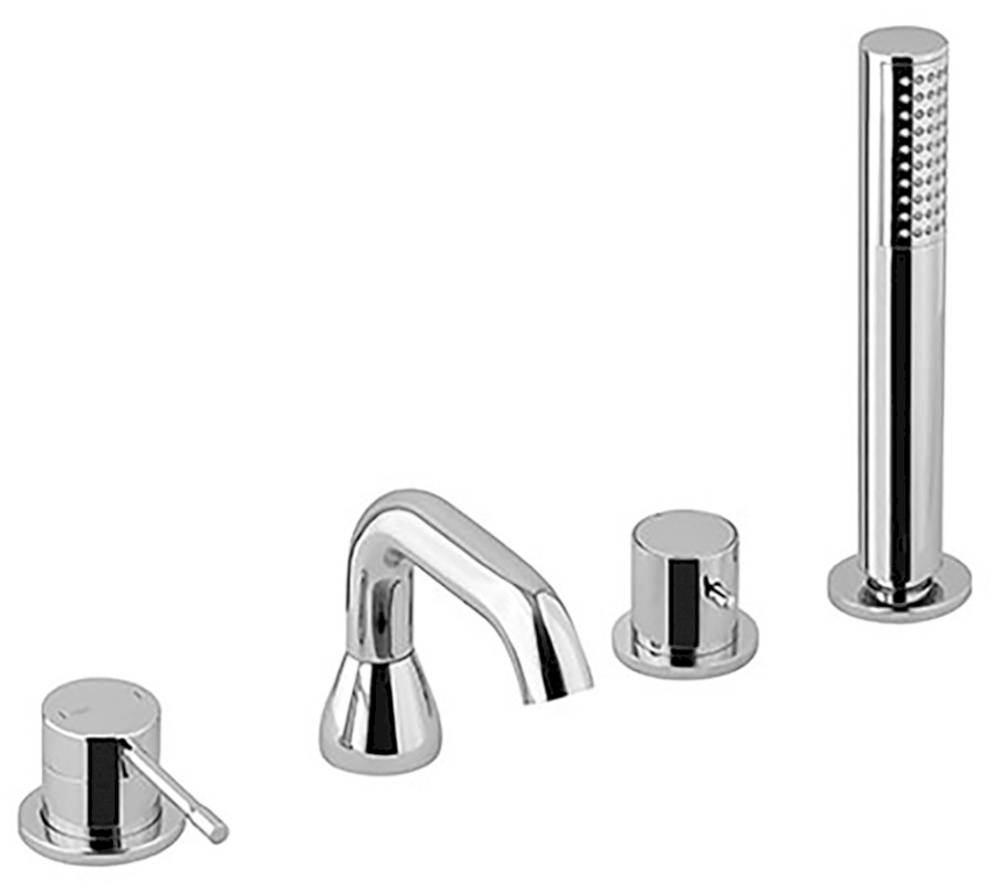 BUTECH4 (57383) BLUE čtyřprvková baterie na okraj vany, chrom BUTECH4