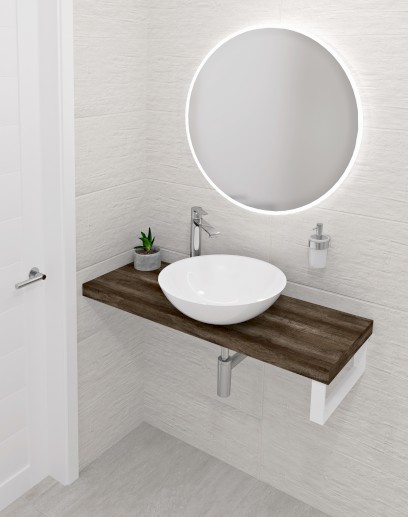 AVICE deska pod umyvadlo 90x36cm, tl.5cm, dub tmavý AV09611