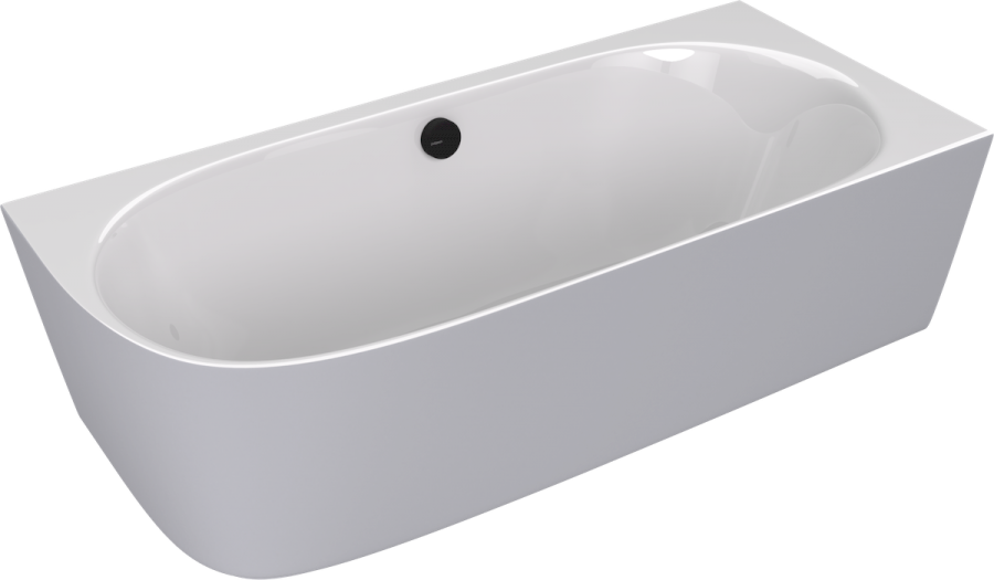 90191R.32 (57527) SUSSI R rohová stojící vana litý mramor 160x70x49,5cm, bílá/šedá mat 90191R.32