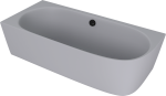 SUSSI L rohová stojící vana litý mramor 160x70x49,5cm, šedá mat 90191L.31
