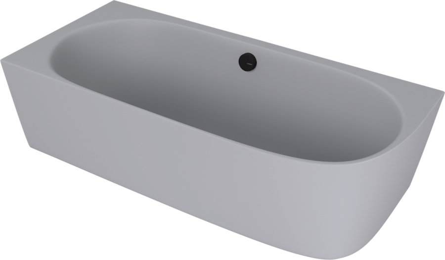 90191L.31 (57517) SUSSI L rohová stojící vana litý mramor 160x70x49,5cm, šedá mat 90191L.31