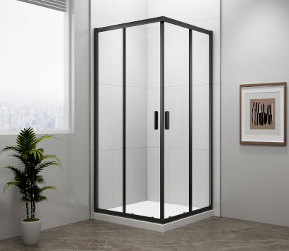 EASY BLACK čtvercová sprchová zástěna 900x900mm, čiré sklo EL5115B