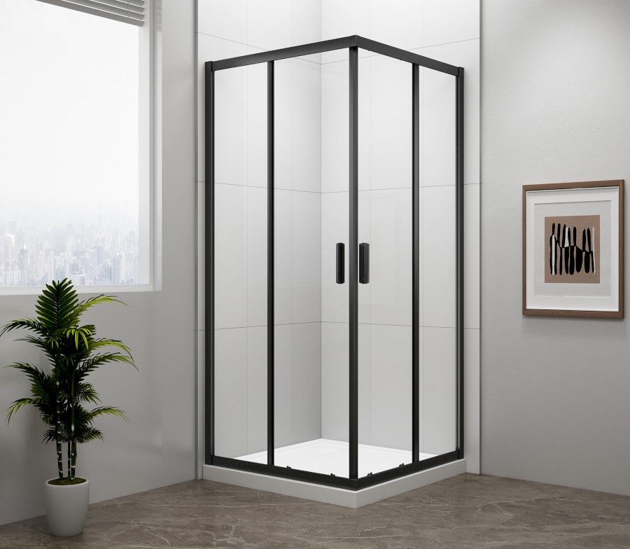 EL5115B (55492) EASY BLACK čtvercová sprchová zástěna 900x900mm, čiré sklo EL5115B