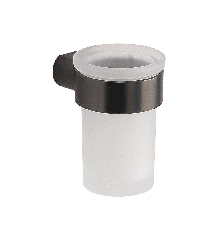 PI1081 (58189) PIRENEI sklenka, mléčné sklo, gun metal PI1081