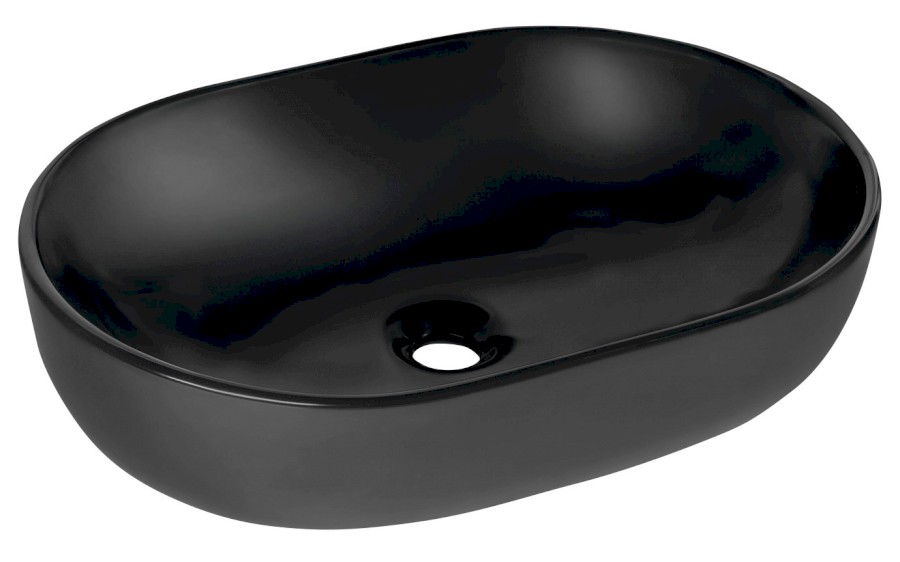 CA590B (38724) CALEO keramické umyvadlo na desku, 60x42cm, černá mat CA590B