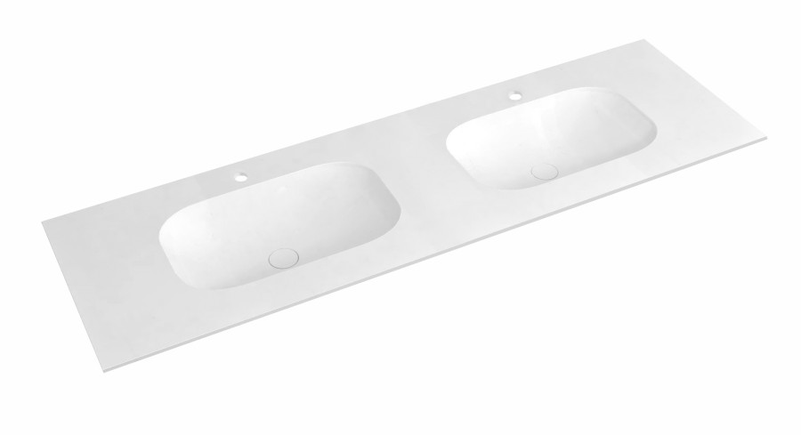 TS152-0101 (45956) TREOS dvojumyvadlo 151,6x51,3 cm (75+75), rockstone, bílá mat TS152-0101