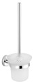 SAMBA WC štětka závěsná, mléčné sklo, chrom SB108