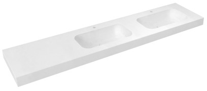 EMICO dvojumyvadlo, Rockstone, 240x50cm, límec L, pravé, bílá mat EM240-B2R-L