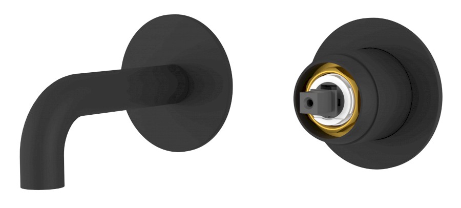 UT110B-1 (60948) ULTRAMIX tělo podomítkové dvouprvkové umyvadlové baterie, hubice 10cm, černá mat UT110B-1