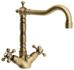 3376 (4247) ANTEA stojánková umyvadlová baterie s retro hubicí s výpustí, bronz 3376