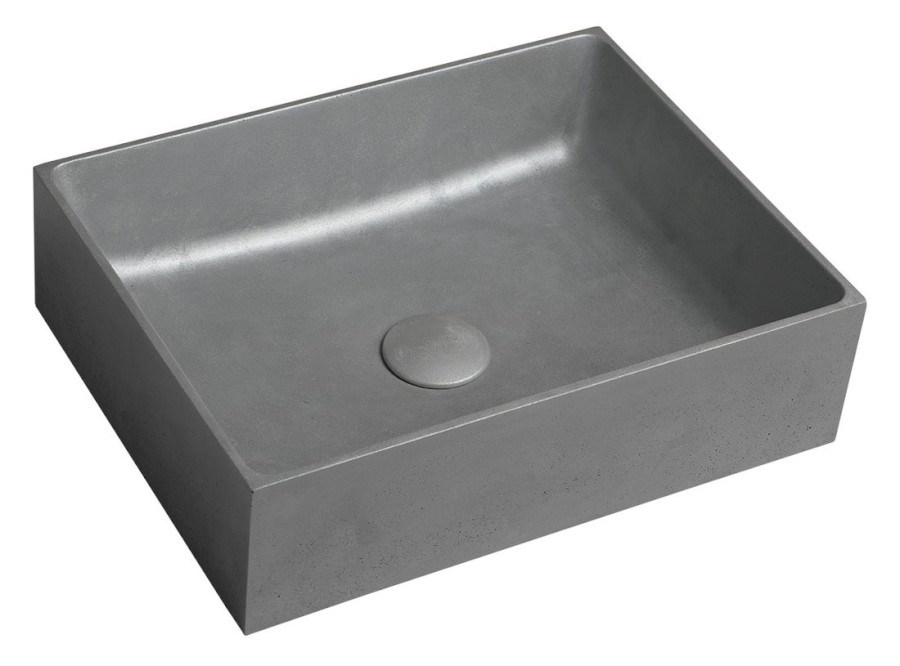FORMIGO betonové umyvadlo na desku, 47,5x36,5cm, stříbrná mat FG119