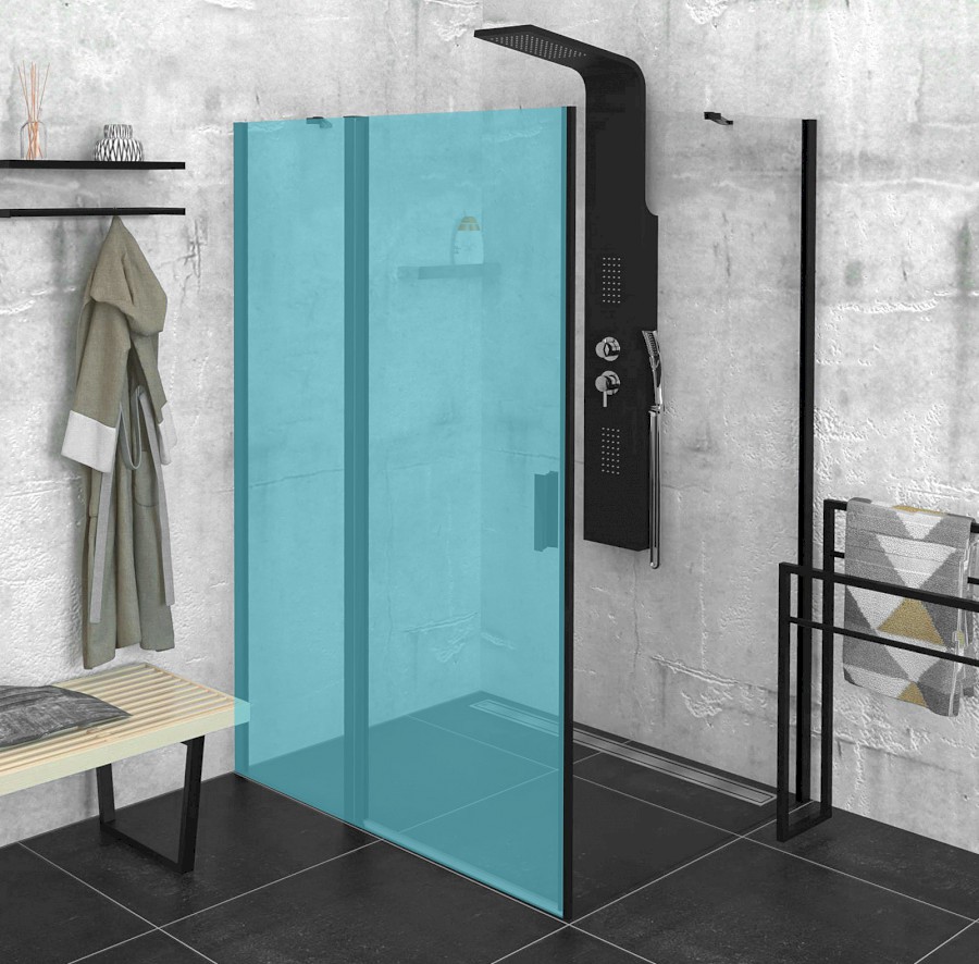 ZOOM BLACK boční stěna 800mm, čiré sklo ZL3280B