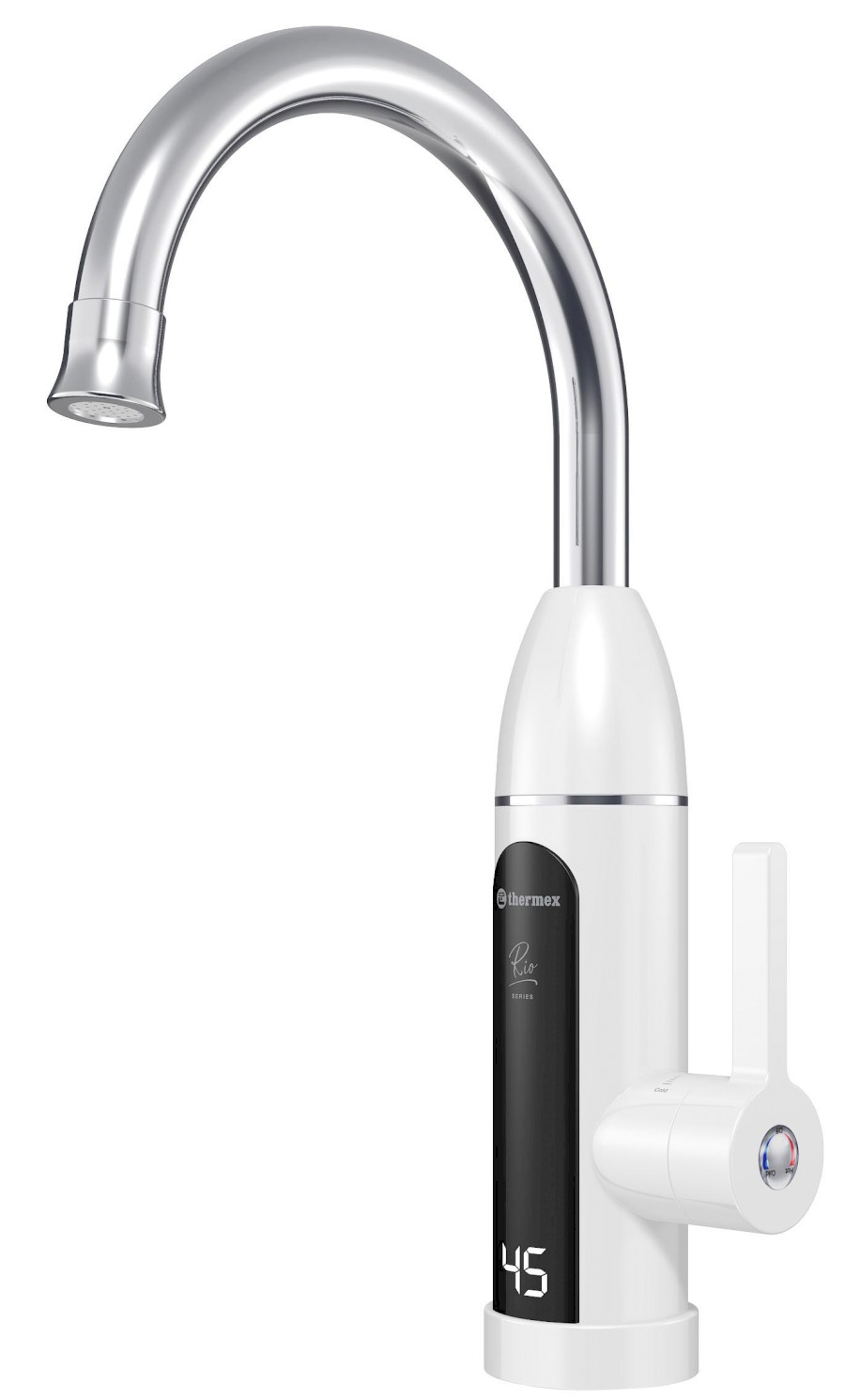 211086 (61088) RIO elektrická vodovodní baterie s průtokovým ohřívačem vody, 230V, 3kW, bílá/nerez 211086