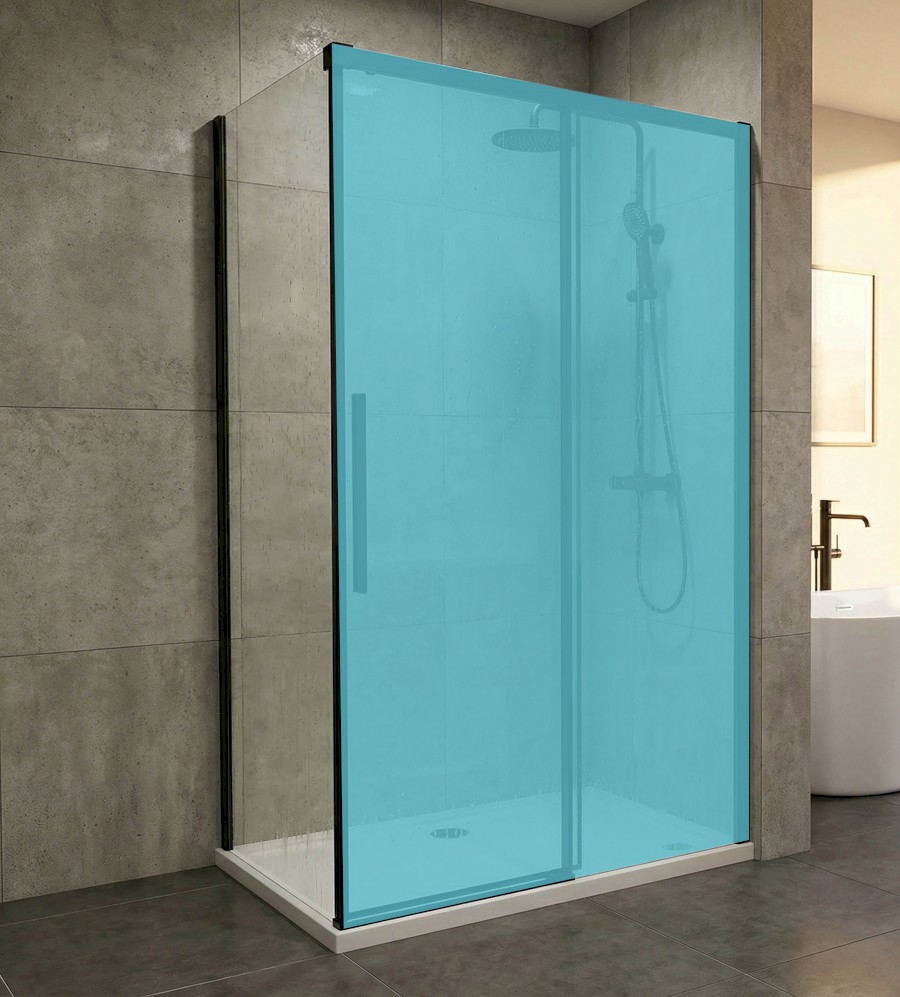 LUXOR BLACK boční stěna 900mm, čiré sklo GU5690B