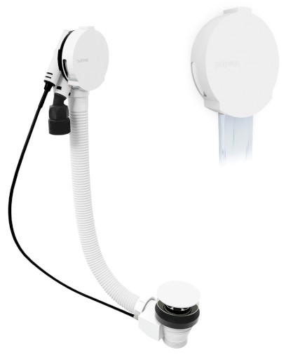 Vanová souprava s napouštěním, bovden, délka 800mm, zátka 72mm, bílá 71853.10