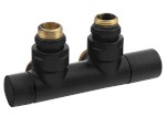 TWIN BLACK připojovací sada ventilů pro středové připojení, černá mat CP4101BS