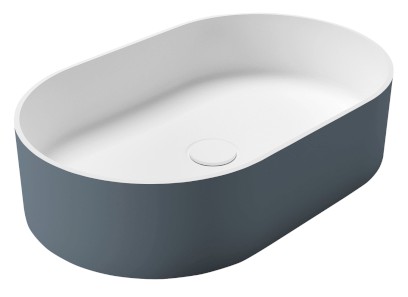 THIN umyvadlo na desku, Rockstone, 55x35cm, siena/bílá mat WN205-42