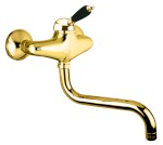 KIRKÉ BLACK nástěnná baterie, černá páčka, zlato KI15NZ