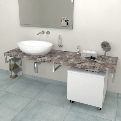 AVICE deska pod umyvadlo 150x50cm, tl.5cm, šedý kámen AV1510