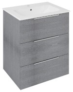 CR631-1111 (57641) CIRASA umyvadlová skříňka 59,2x75x46cm, 3x zásuvka, dub stříbrný CR631-1111