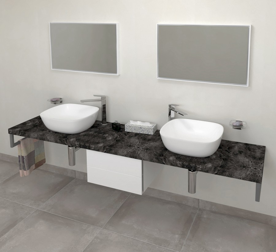 AVICE deska pod umyvadlo 220x50cm, tl.5cm, štípaný kámen AV229