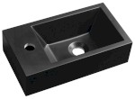AMAROK umývátko, litý mramor, 40x22cm, baterie vlevo, černá mat AR400B