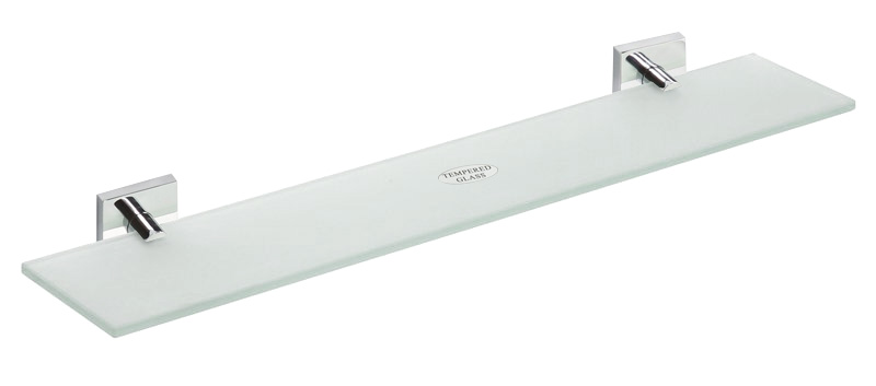 X-SQUARE polička skleněná 600x55x130mm, mléčné sklo, chrom XQ603