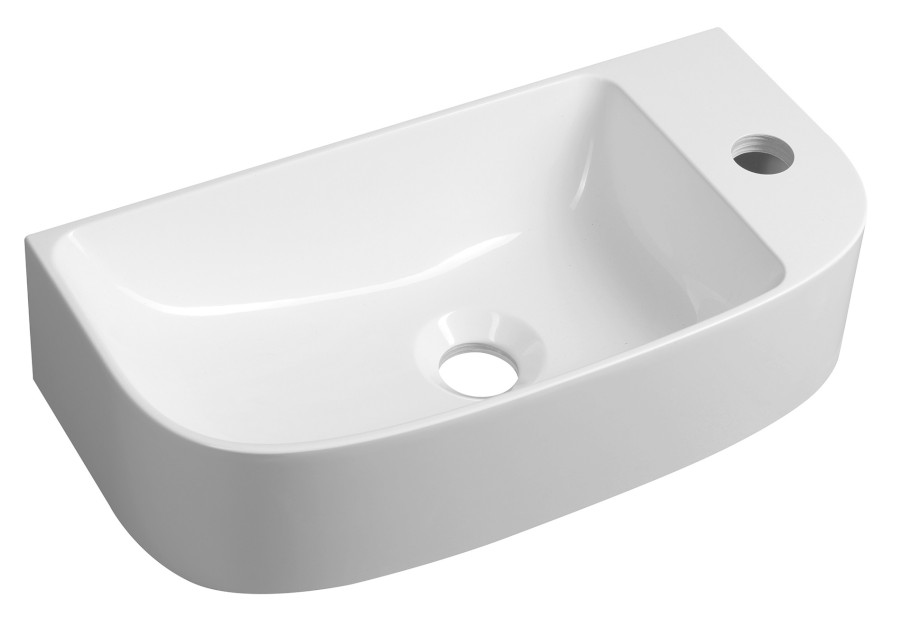 AG440 (52803) ALGA umývátko, litý mramor, 44x22cm, bílá AG440