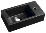 AMAROK umývátko, litý mramor, 40x22cm, baterie vpravo, černá mat AR500B