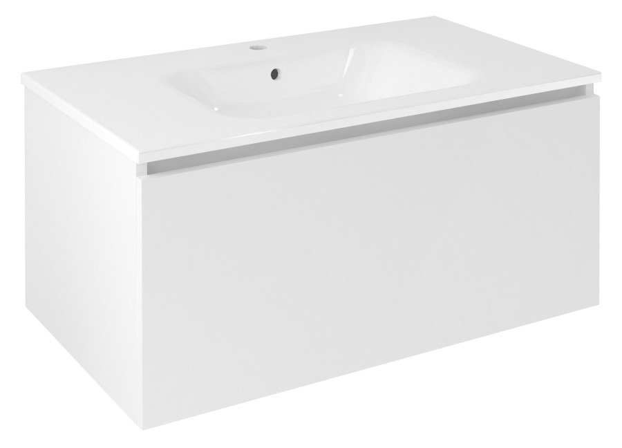 LE090-3131 (54927) LOREA umyvadlová skříňka 90x44x51,2cm, 1x zásuvka, bílá mat LE090-3131