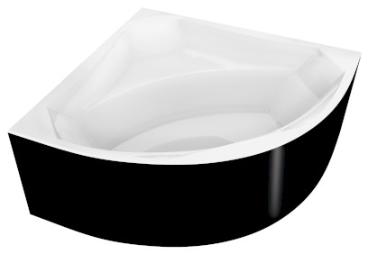 ROSANA MONOLITH rohová vana 136x136x63cm, bílá/černá 64119MB