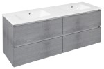 EZARA dvojumyvadlová skříňka 140x55x46cm, dub stříbrný EZ141-1111