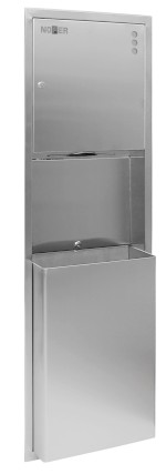 Zabudovaný zásobník na papírové ručníky a odpadkový koš 45l, 365x1375x108mm, nerez mat 12021.S