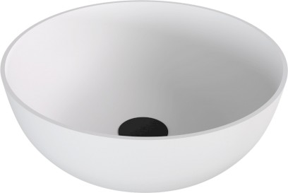 BANERA ROUND umyvadlo na desku, litý mramor, průměr 39cm, bílá mat 14337MAT