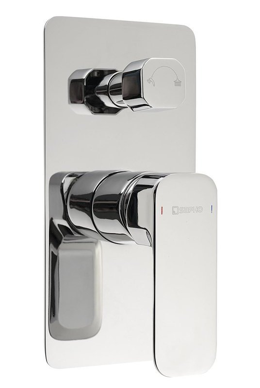 SPY podomítková sprchová baterie, 2 výstupy, otočný přepínač, chrom PY43