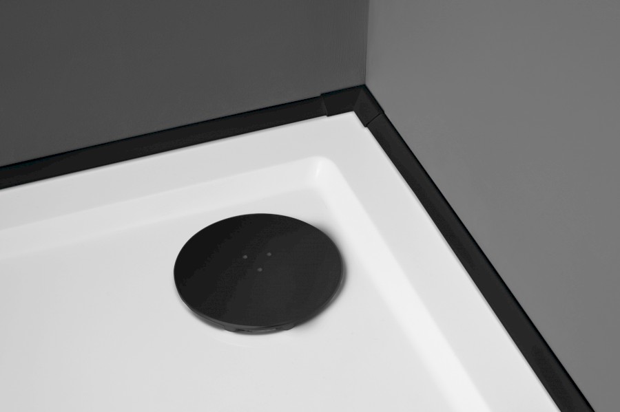 91020B (50122) Krycí lišta pro vany a vaničky, 2x 1950mm, 2x roh, 2x zakončení, černá mat 91020B