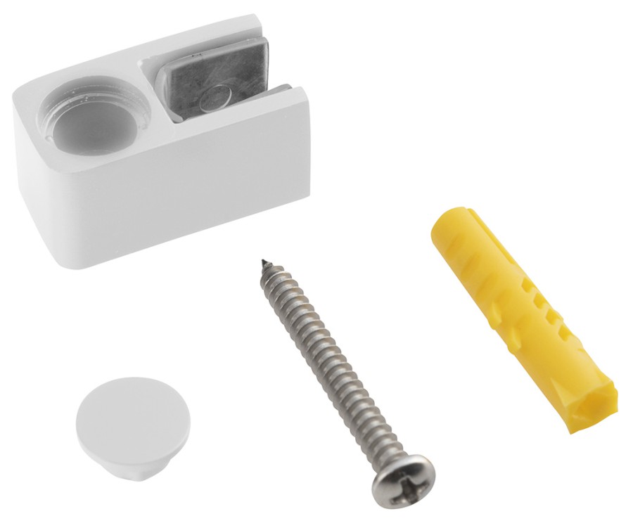 Koncovka pro upevnění skla do podlahy, bílá NDGX02W