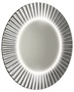PRIDE STRIP kulaté zrcadlo s LED osvětlením v rámu ø 75cm, stříbrná PD752