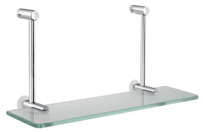 Závěsná skleněná polička na sprchovou zástěnu 400x180x125mm, chrom 1301-15