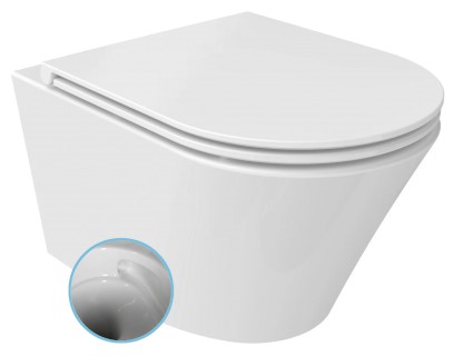 PACO závěsná WC mísa, Vortex Rimless, 36x53cm, bílá PZ1012V