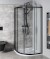 SIGMA SIMPLY BLACK čtvrtkruhová sprchová zástěna 1000x1000 mm, R550, čiré sklo GS5510B