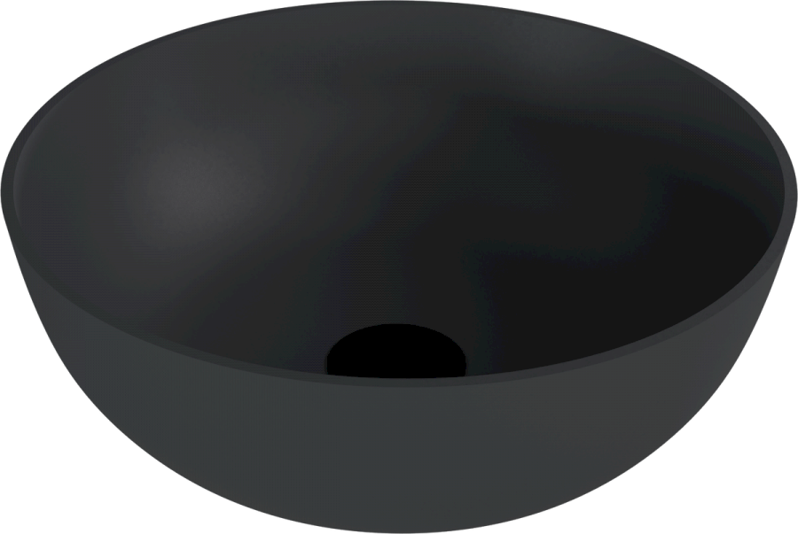 BANERA ROUND umyvadlo na desku, litý mramor, průměr 39cm, antracit mat 14337.51