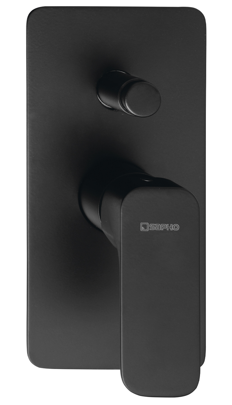 SPY podomítková sprchová baterie, 2 výstupy, černá mat PY42/15