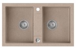 Granitový dvojdřez, 78x48cm, béžová GR2222